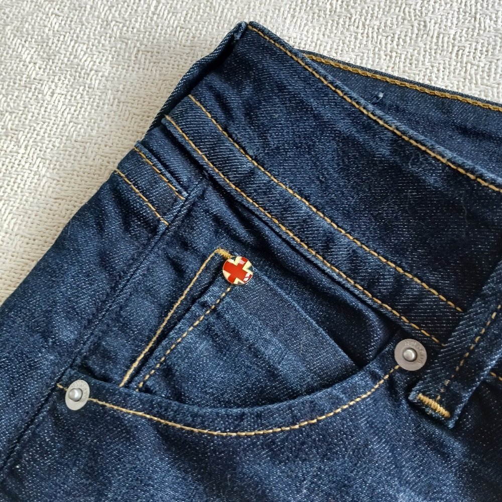 hudson ♡ capri cuffed malibu jeans 24 y2k mcbling euro low rise columbia wash - Picture 4 of 11